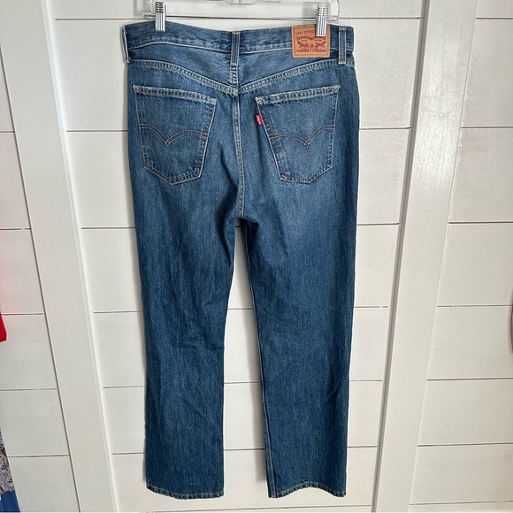 LEVIS Low Pro 30 woman Distressed blue cotton bohemian denim high rise jean - Picture 3 of 13